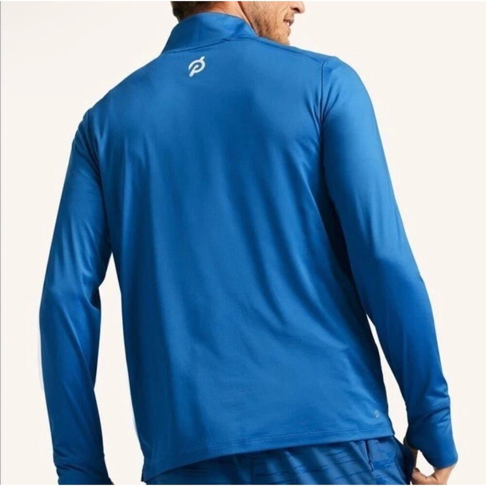 Peloton Men’s Blue Warm Up 1/4 Zip Performance Pullover Thumbholes Size XL - Picture 2 of 13
